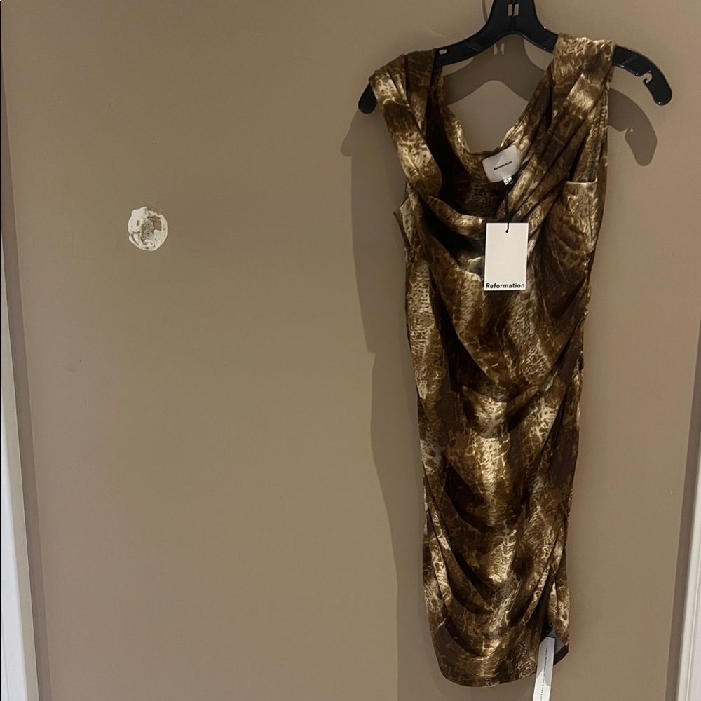 Reformation Brown Textured Dress